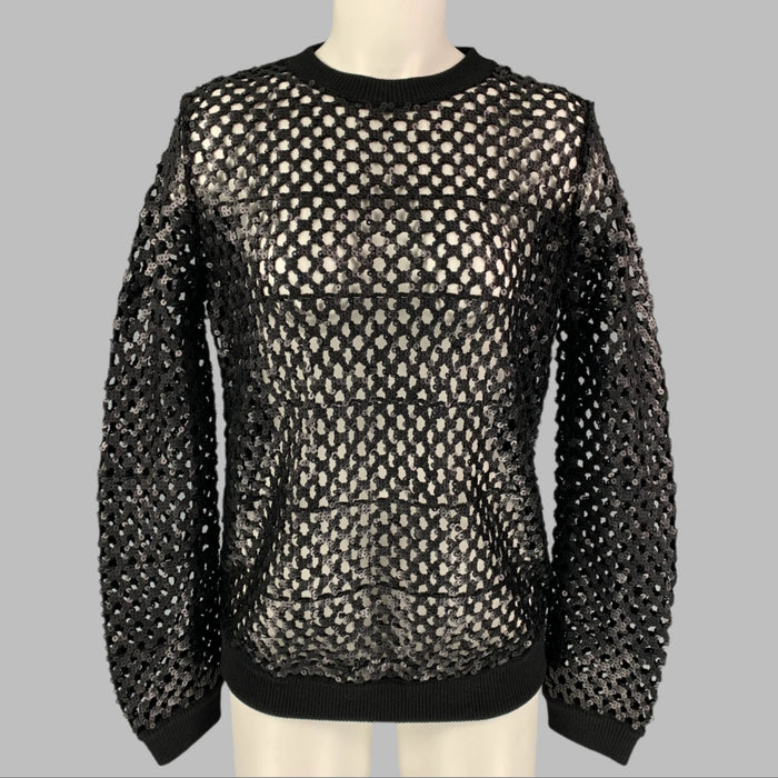 TORY BURCH Taille XS Pull en maille pailletée noire