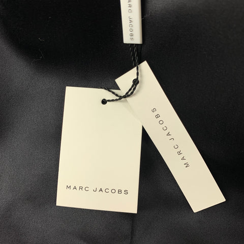 MARC JACOBS Talla 6 Chaqueta corta con cuello de piel de zorro en mezcla de lana plateada y negra