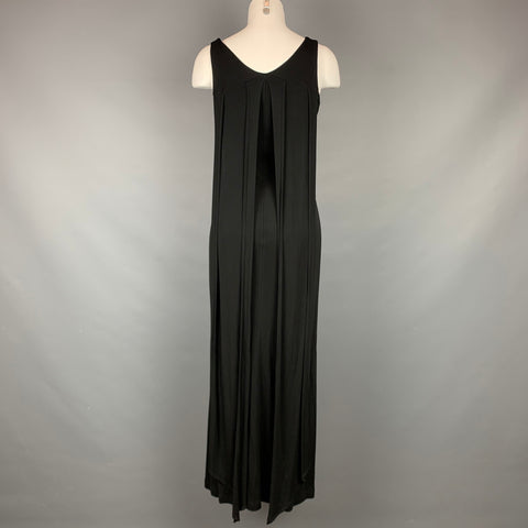 DROZDZIK Size S Black Rayon Cocktail Long Shift Dress