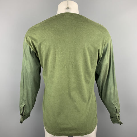 COMME des GARCONS Jersey de punto con patchwork verde oliva talla M