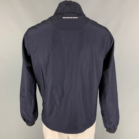 MKI MIYUKI ZOKU Size L Navy Nylon Drawstring Pop-Over Jacket