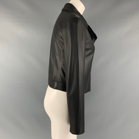VINCE Chaqueta Piel Cordero Negra Talla S