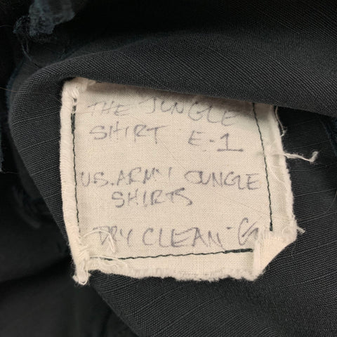 GREG LAUREN Size 36 Black Distressed Open Front Jungle Shirt Jacket