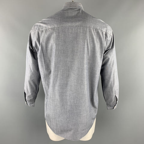 Vintage V2 by VERSACE Size M Gray Cotton Button Up Patch Pocket Long Sleeve Shirt