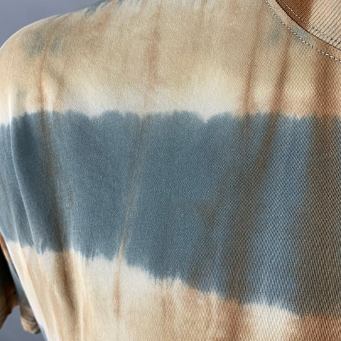 SONG FOR THE MUTE Size L Brown Multi-Color Tie Dye Cotton Crew-Neck T-shirt