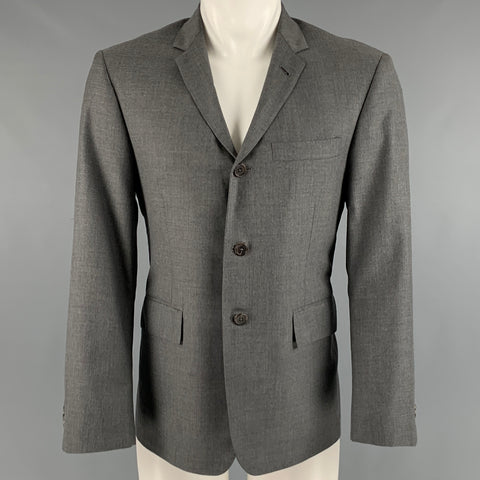 THOM BROWNE Taille 40 Manteau sport en tweed gris à 3 boutons
