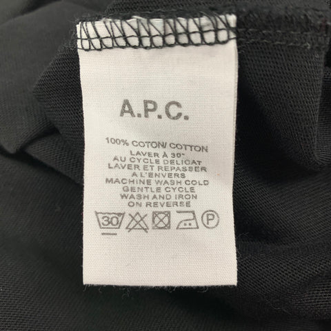 A.P.C. Size L Black & Silver Logo Cotton Long Sleeve T-shirt