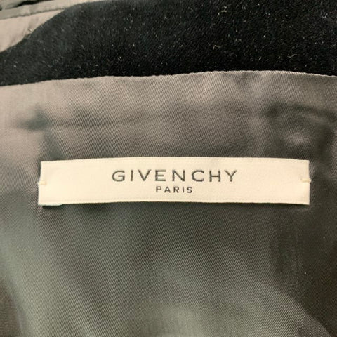 GIVENCHY  Size 38 Black White Solid Cotton Velvet Shawl Collar Sport Coat