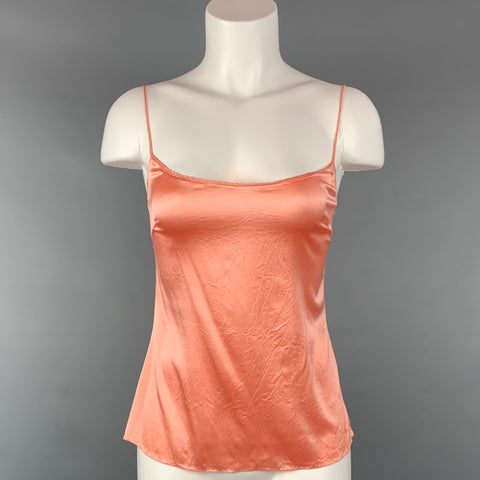 ELIE TAHARI Taille XS Chemisier caraco en soie froissée pêche
