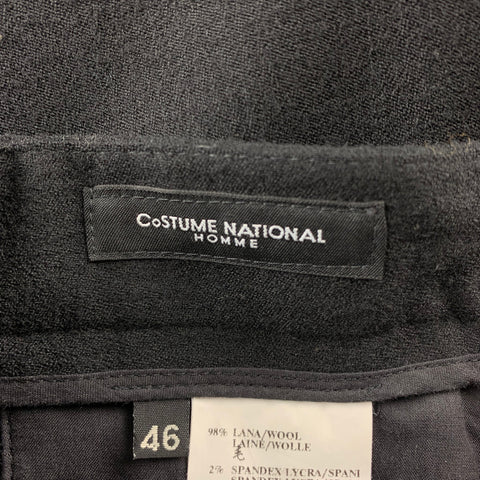 CoSTUME NATIONAL Size 30 Black Wool Zip Fly Dress Pants