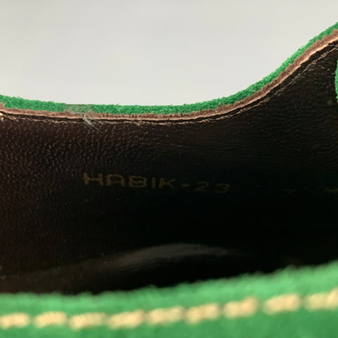 DONALD J PLINER Size 8.5 Green Perforated Suede Wingtip Lace Up Shoes