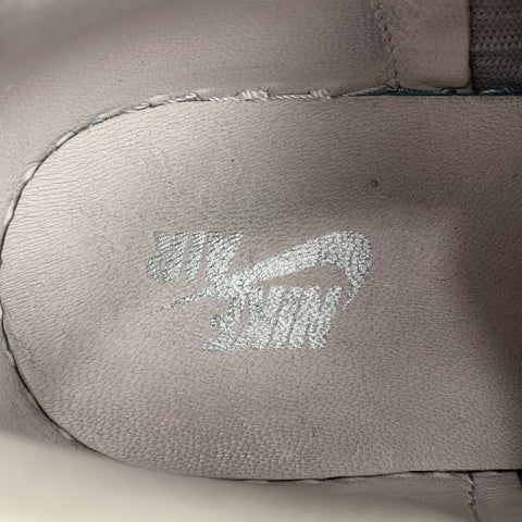 NIKE Talla 11.5 Zapatillas bajas AIR JORDAN de cuero metalizado plateado con cordones