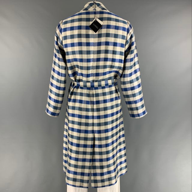 blue and white dressing gown British Boxers Boat Blue Stripe Crisp Cotton Dressing Gown