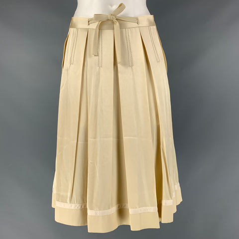 CHLOE Size 4 Beige Acetate &  Viscose Pleated Circle Skirt