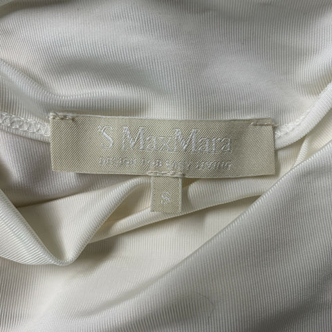 MAX MARA Talla S Jersey color block de viscosa y elastano blanco y rosa