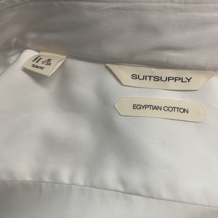 SUITSUPPLY Size XL White Solid Cotton Button Up Long Sleeve Shirt
