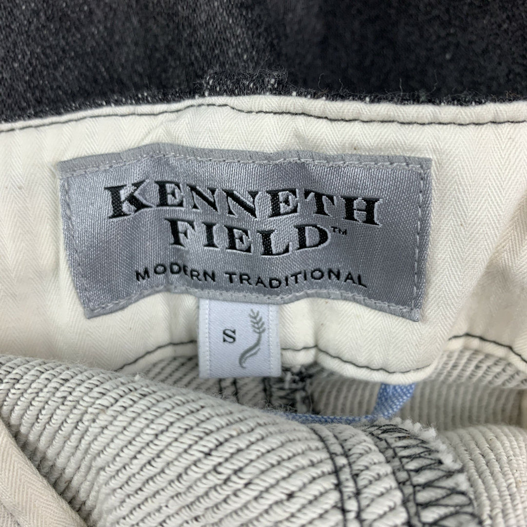 KENNETH FIELD Pantalones casuales de pierna estrecha de poliuretano de algodón gris Talla S