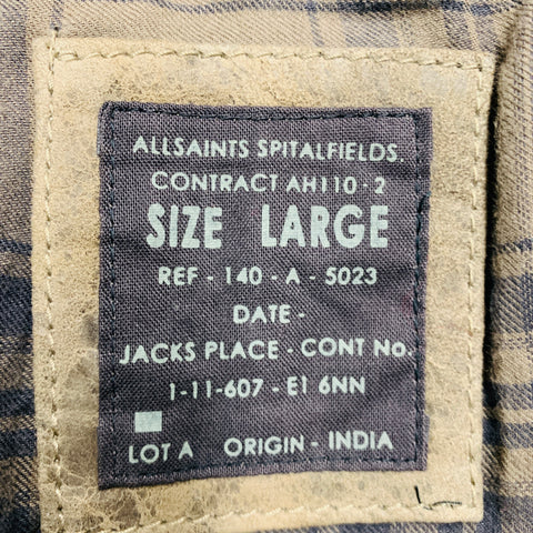 ALLSAINTS Size L Grey Suede Zip Snaps Jacket