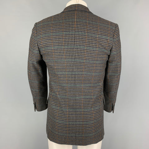 LUCIANO BARBERA Size 38 Grey Houndstooth Wool Sport Coat
