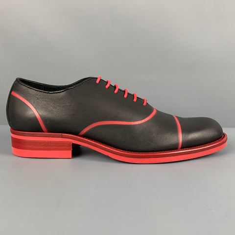 DONALD J PLINER Taille 9 Noir Rouge Chaussures à lacets en cuir bicolore