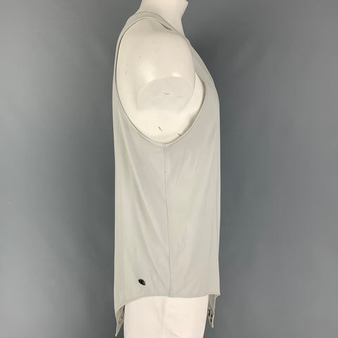 RICK OWENS x CHAMPION Size XXL Light Grey Embroidery Cotton Snaps Tank Top