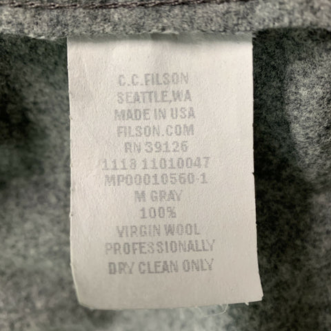 FILSON Talla M Chaqueta camisera de manga larga en mezcla de lana gris jaspeada
