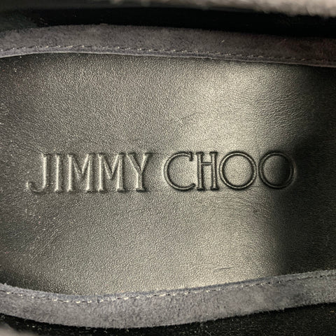 JIMMY CHOO Size 8 Grey Suede Horsebit Loafers