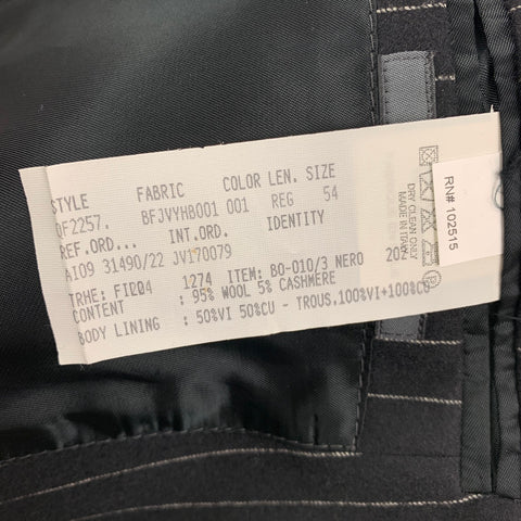 JOHN VARVATOS Size 44 Black White Pinstripe Wool Cashmere Sport Coat