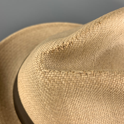 MONTERREY Size 55 Beige Straw Woven Fedora Panama Hat