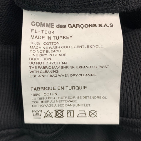 COMME des GARCONS Size M Black Green Logo Cotton Hoodie Sweatshirt