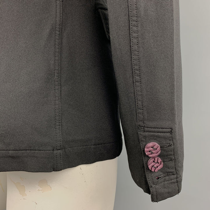 COMME des GARCONS HOMME PLUS Size L Black Polyester Purple Buttons Jacket