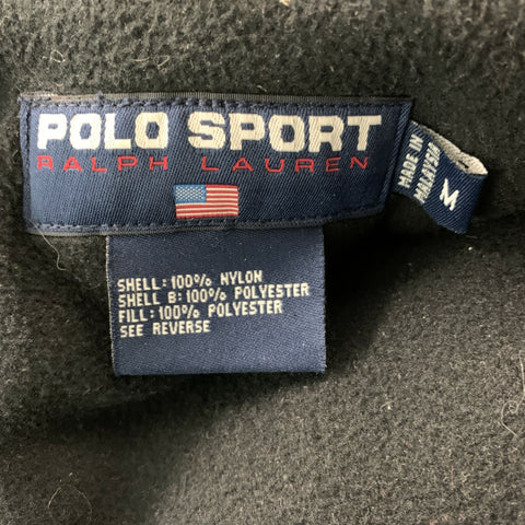 POLO SPORT Black Solid Zip & Snaps Size M Nylon Vest