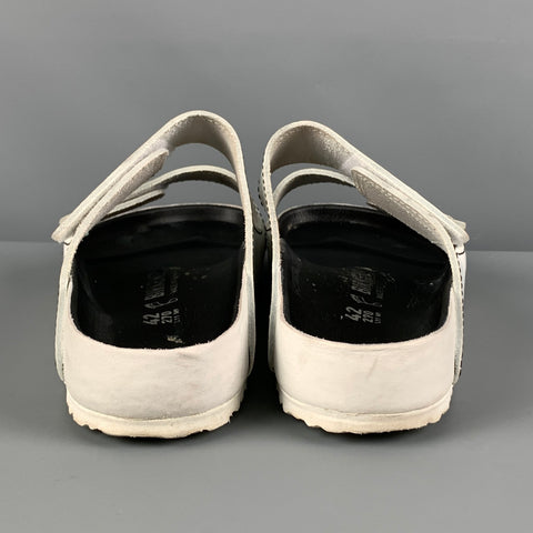 BIRKENSTOCK x PROENZA SCHOULER Size 9 White Contrast Stitch Leather Velcro Closure Sandals