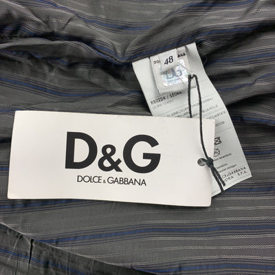 D&G by DOLCE & GABBANA Size 38 Grey Bomber Leather Jacket