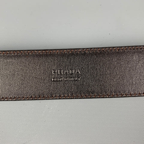 PRADA Size 40 Brown Taiga Leather Belt