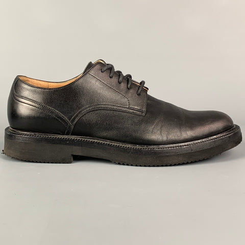 DRIES VAN NOTEN Size 8.5 Black Leather Derby Laces