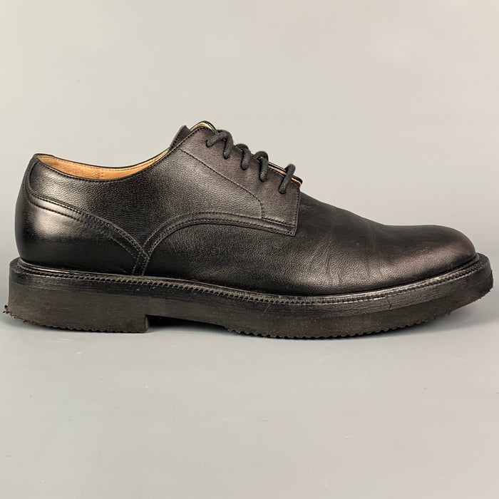 DRIES VAN NOTEN Size 8.5 Black Leather Derby Laces