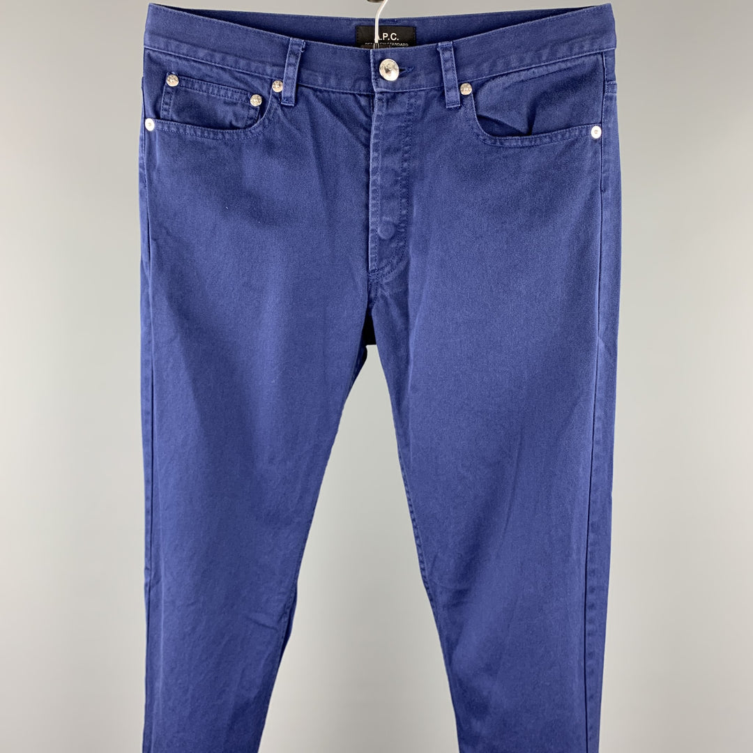 A.P.C. Size 29 Blue Cotton Button Fly Skinny Jeans