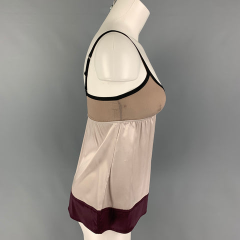 MARNI Size S Silver Purple Silk Color Block Camisole Dress Top