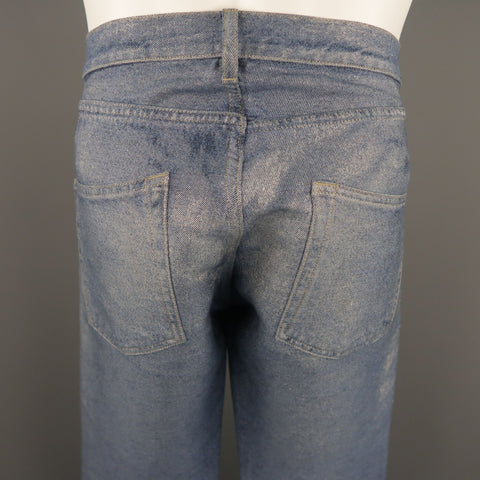 CALVIN KLEIN COLLECTION Size 32 Indigo Wash Cotton Blend Jeans