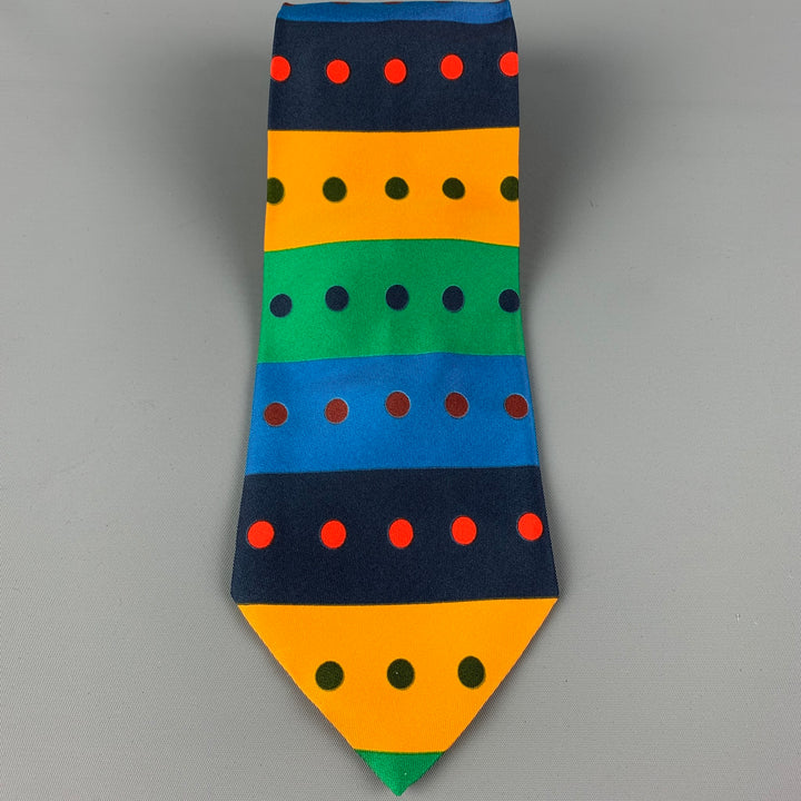 GENE MEYER Multi-Color Stripe Silk Tie