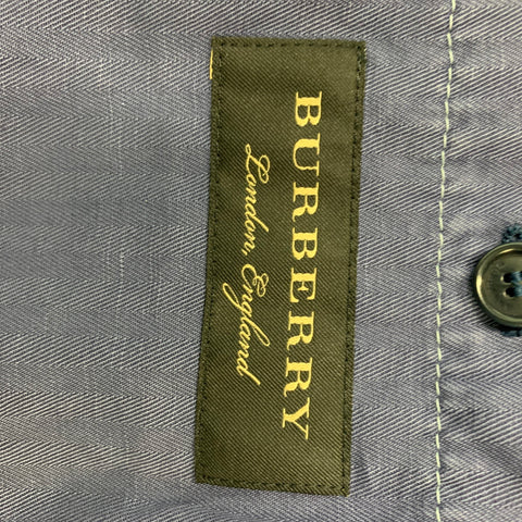 BURBERRY Size 44 Blue Wash Cotton Linen Worker Jacket