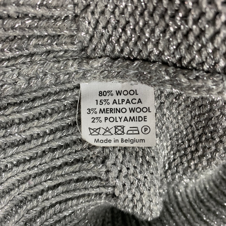 DRIES VAN NOTEN Size S Silver Knitted Geometric Wool Blend Vest