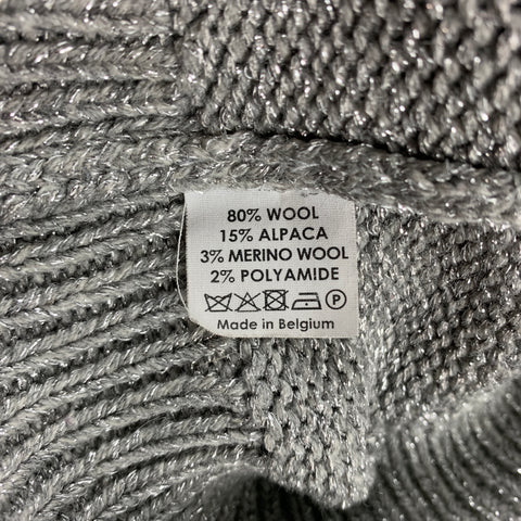 DRIES VAN NOTEN Taille S Gilet en mélange de laine géométrique tricoté argenté