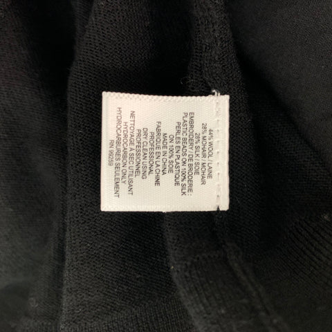 VERA WANG Size M Black Mohair Blend Mixed Fabrics Cardigan