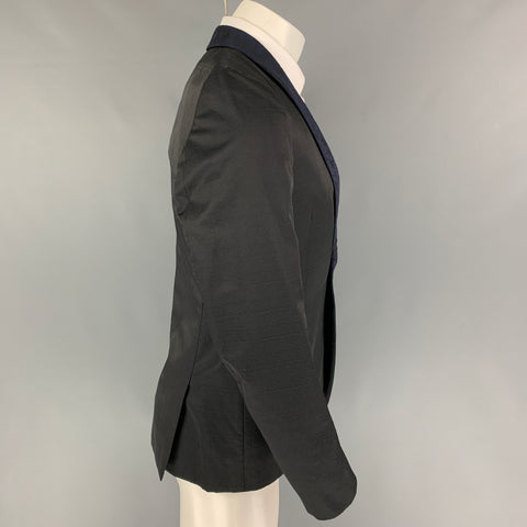 PS by PAUL SMITH Taille 38 Manteau de sport en laine et polyester noir marine