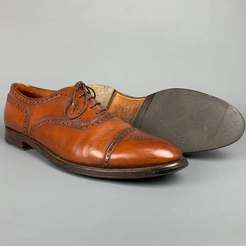 ALDEN 911 Taille 15 Chaussures à lacets en cuir perforé cognac marron