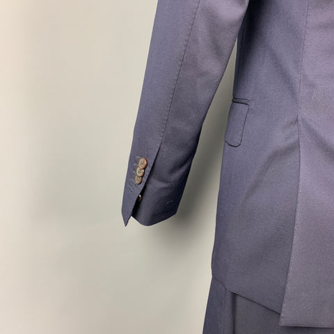 VITALE BARBERIS CANONICO Washington Size 38 Navy Wool Peak Lapel Suit