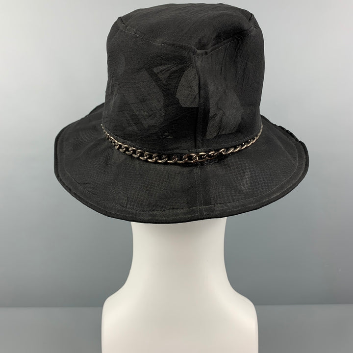 EMPORIO ARMANI Sombrero de pescador de seda transparente negro