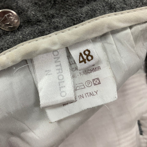 BRUNELLO CUCINELLI Size 32 Gray Lana Wool Cashmere Button Fly Casual Pants